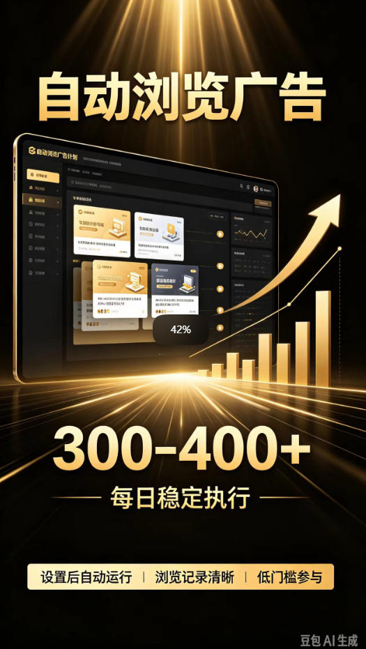 自动浏览广告计划,0门槛副业,日入300-400,躺賺稳定风口项目,无需人工操作,解放双手【揭秘】-星阳网创