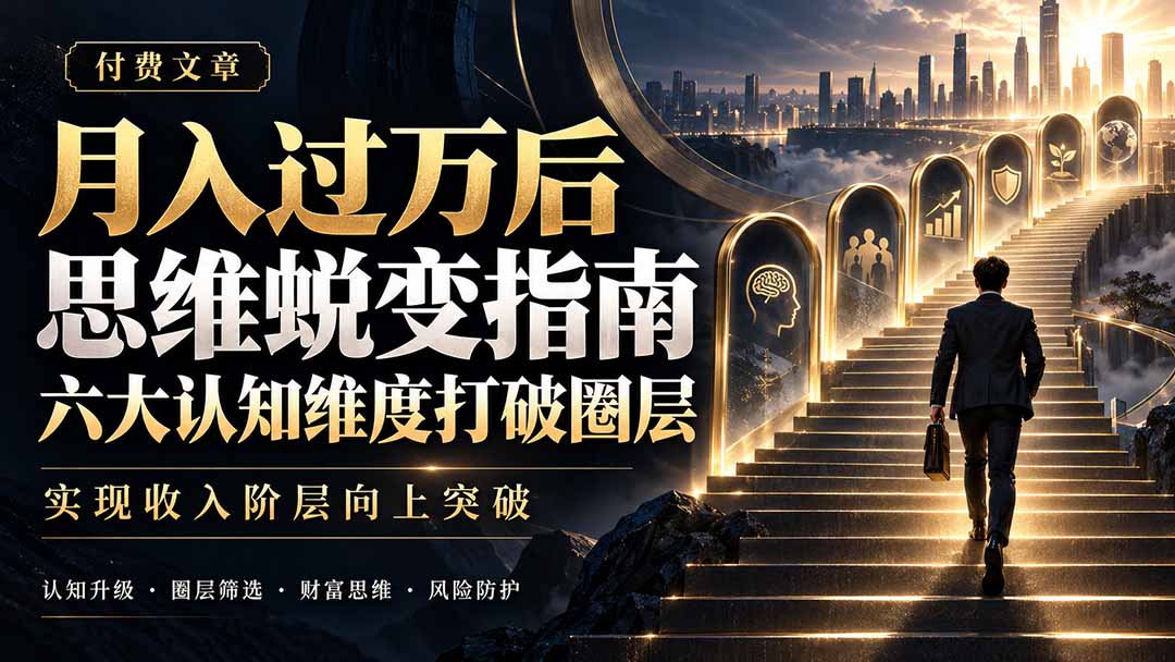付费文章:月入过万后思维蜕变指南,六大认知维度打破圈层,实现收入阶层向上突破-星阳网创