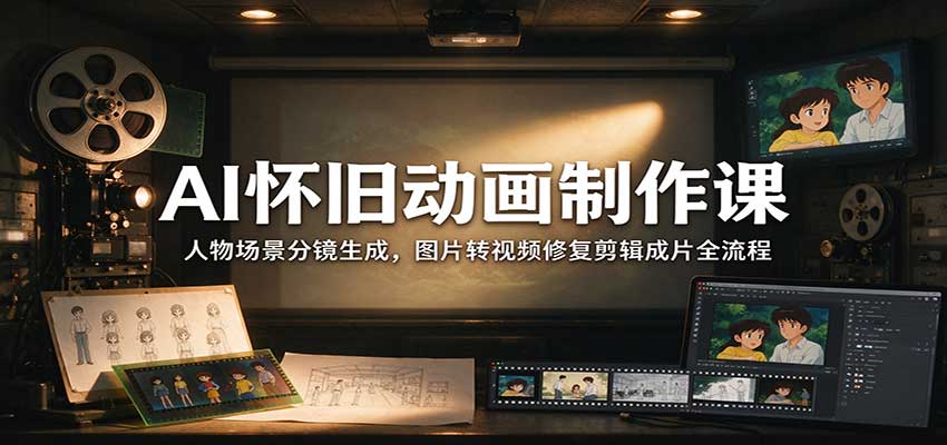AI怀旧动画制作课:人物场景分镜生成,图片转视频修复剪辑成片全流程-星阳网创