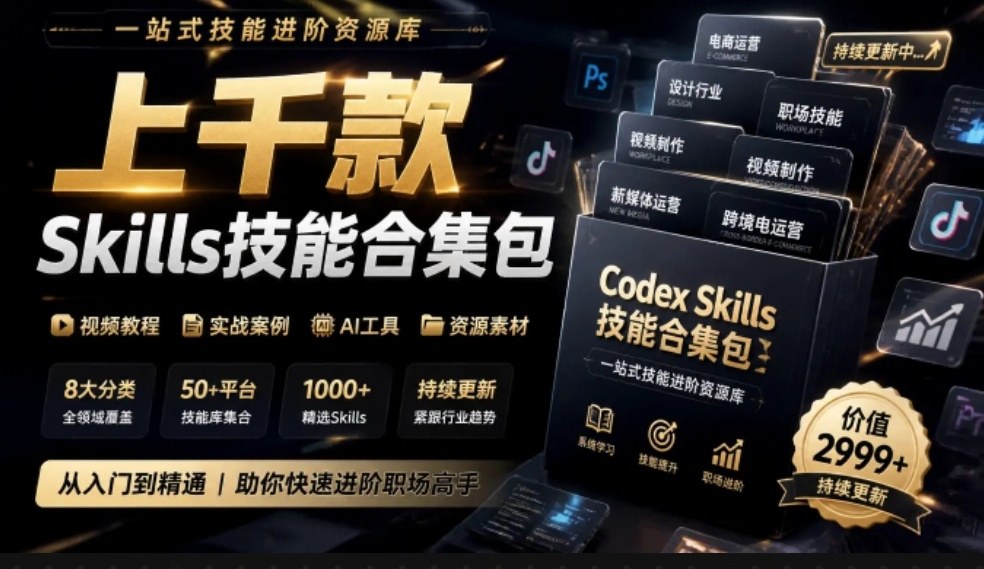 真值得收藏了，这次！上千款AI Skills技能直接被人打包好了，给AI工具备下了一整间技能商店-星阳网创
