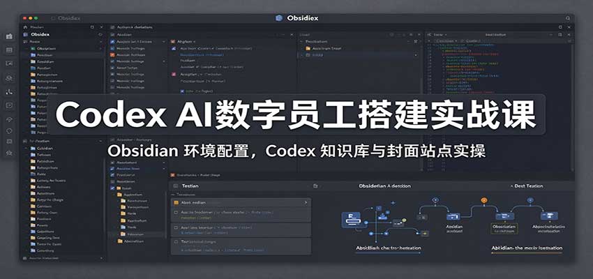 Codex AI数字员工搭建实战课:Obsidian 环境配置,Codex 知识库与封面站点实操-星阳网创