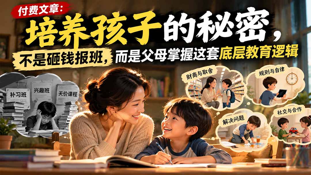 付费文章：培养孩子的秘密，不是砸钱报班，而是父母掌握这套底层教育逻辑-星阳网创