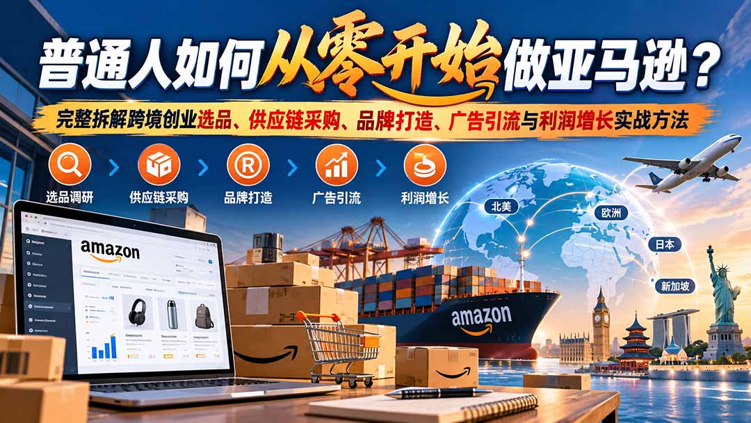 普通人如何从零开始做亚马逊?完整拆解跨境创业选品、供应链采购、品牌打造、广告引流与利润增长实战方法-星阳网创
