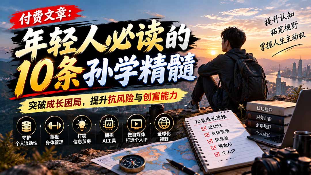 付费文章:年轻人必读的10条孙学精髓,突破成长困局,提升抗风险与创富能力-星阳网创