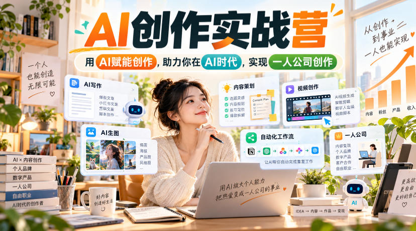 AI创作实战营,用AI赋能创作,助力你在AI时代,实现一人公司创作(更新)-星阳网创