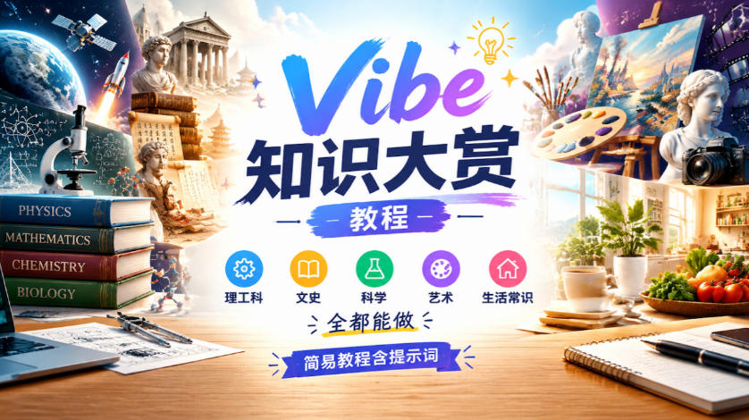 Vibe知识大赏教程,理工科、文史、科学、艺术、生活常识全都能做,简易教程含提示词(更新1025)-星阳网创