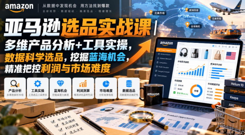 亚马逊选品实战课|多维产品分析+工具实操,数据科学选品,挖掘蓝海机会,精准把控利润与市场难度-星阳网创