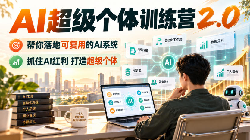 AI超级个体训练营2.0,帮你落地可复用的AI系统,抓住AI红利打造超级个体-星阳网创