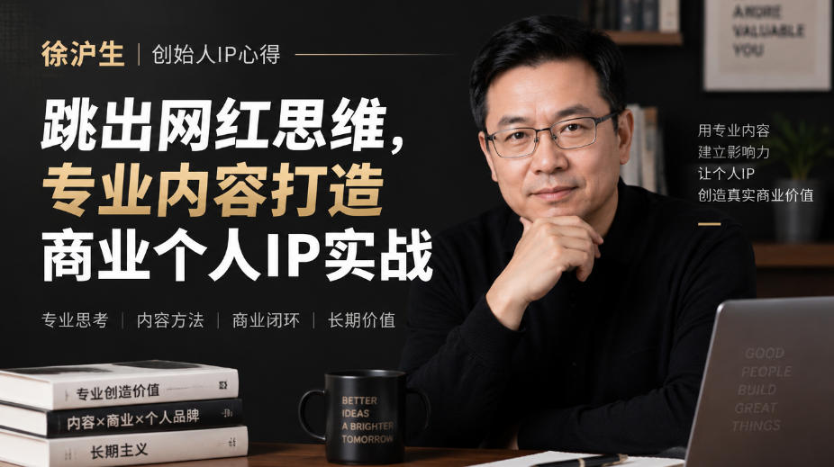 徐沪生创始人IP心得|跳出网红思维,专业内容打造商业个人IP实战【文档】-星阳网创