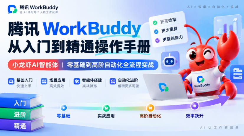腾讯WorkBuddy从入门到精通操作手册｜小龙虾AI智能体，零基础到高阶自动化全流程实战【文档】-星阳网创