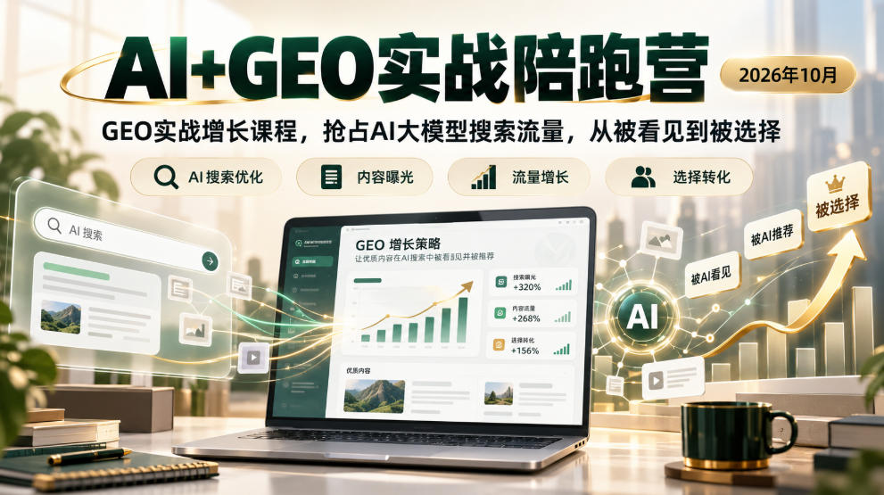 AI+GEO实战陪跑营2026年10月,GEO实战增长课程,抢占AI大模型搜索流量,从被看见到被选择-星阳网创