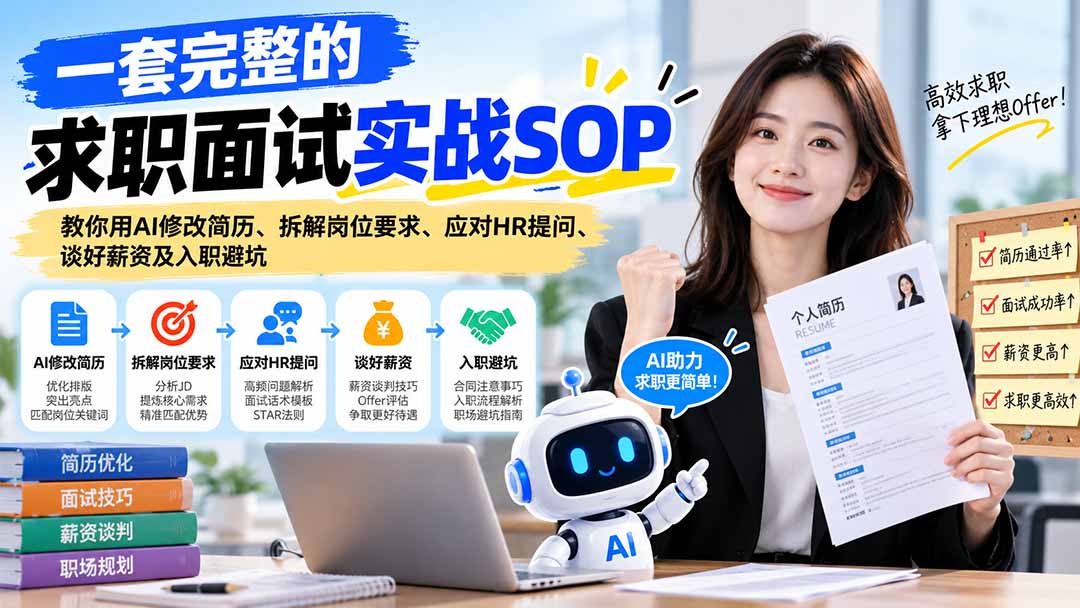 一套完整的求职面试实战SOP：教你用AI修改简历、拆解岗位要求、应对HR提问、谈好薪资及入职避坑-星阳网创
