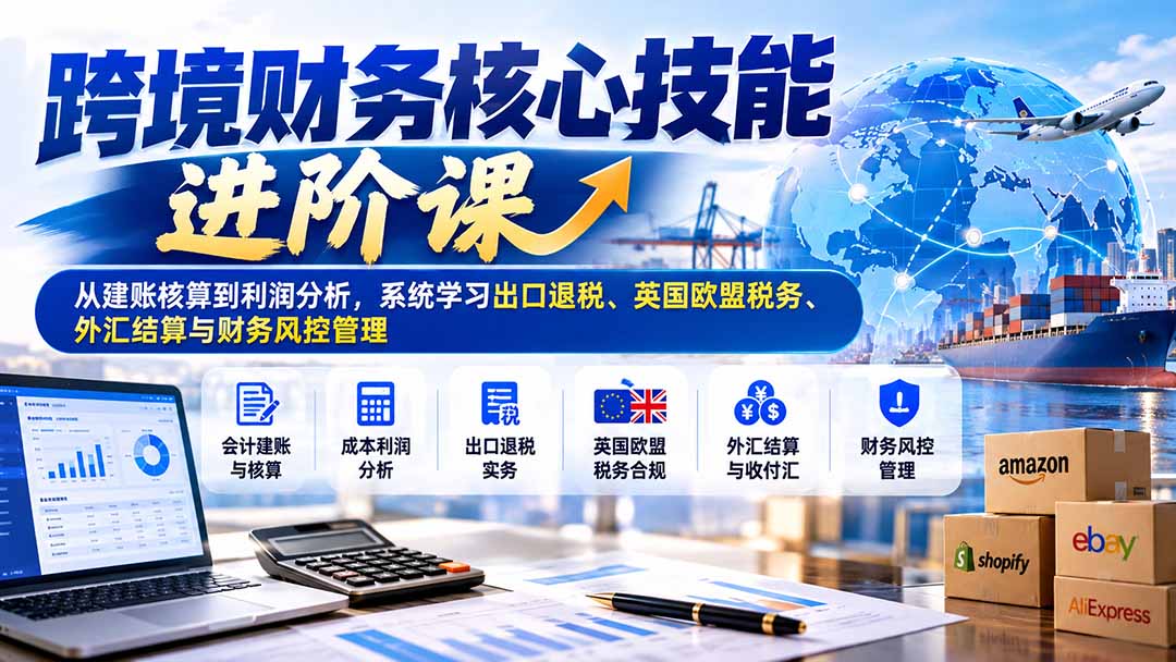 跨境财务核心技能进阶课：从建账核算到利润分析，系统学习出口退税、英国欧盟税务、外汇结算与财务风控管理-星阳网创