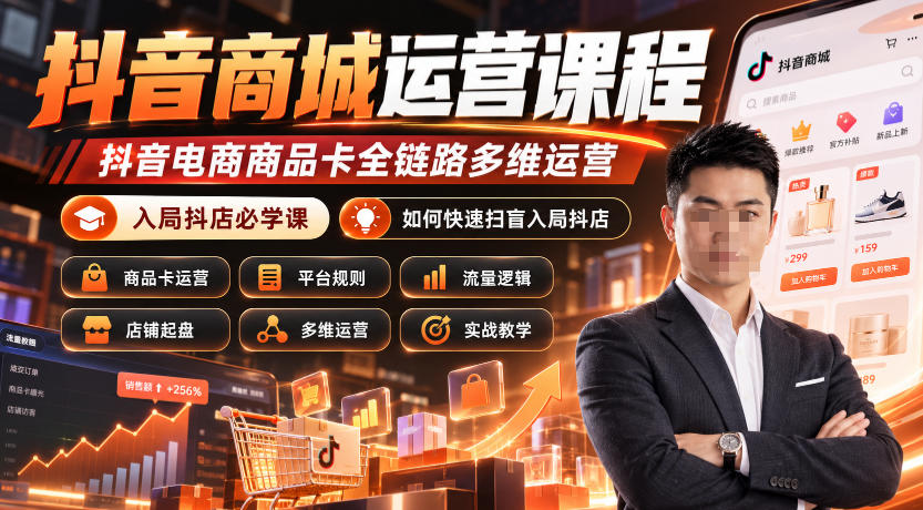 抖音商城运营课程，抖音电商商品卡全链路多维运营，入局抖店必学课， 如何快速扫盲入局抖店(更新1017)-星阳网创