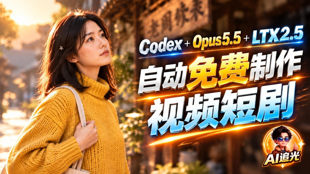 【无水印】Codex出图+免费LTX-2.5生成视频,Claude Opus 5.5全自动剪出1分钟情感短剧《停了的表》-星阳网创