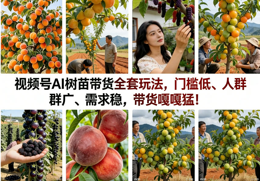 视频号AI树苗带货全套玩法,门槛低、人群广、需求稳,带货嘎嘎猛!(更新1014)-星阳网创