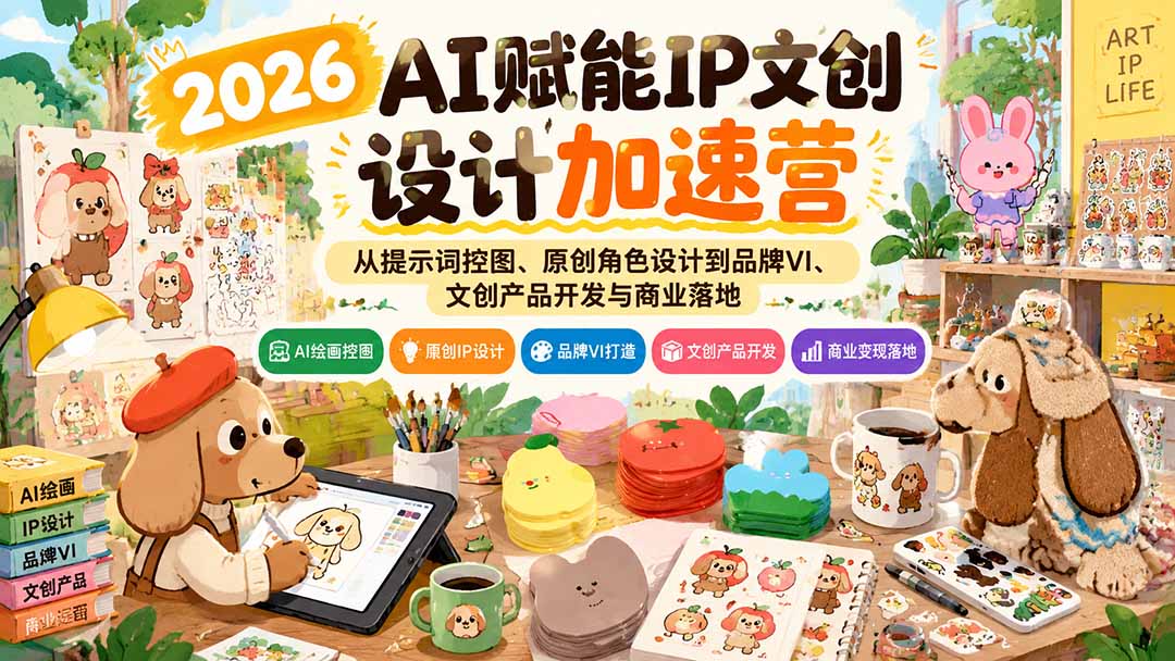 2026AI赋能IP文创设计加速营：从提示词控图、原创角色设计到品牌VI、文创产品开发与商业落地-星阳网创