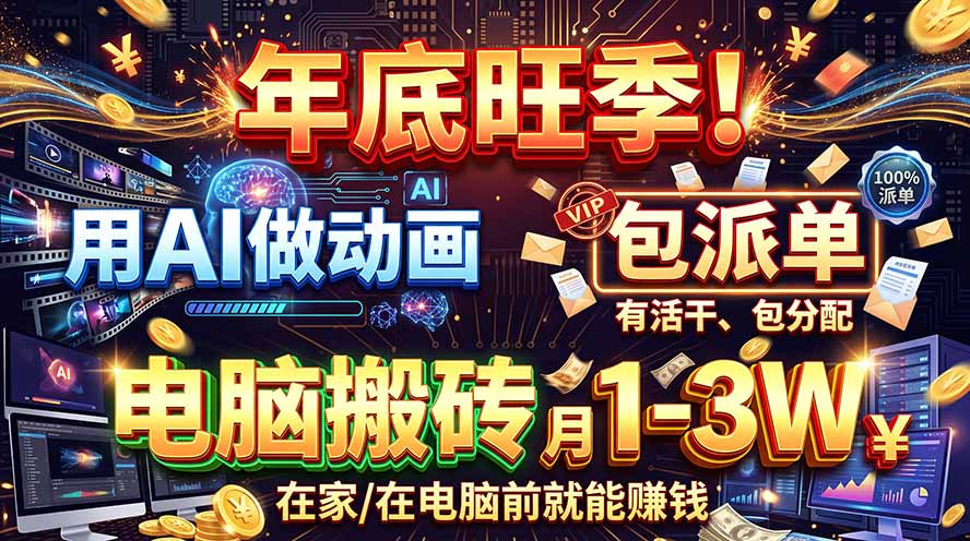 AI代做动画,旺季捡钱!一单500-1000+,提供做单渠道,新手可做!-星阳网创
