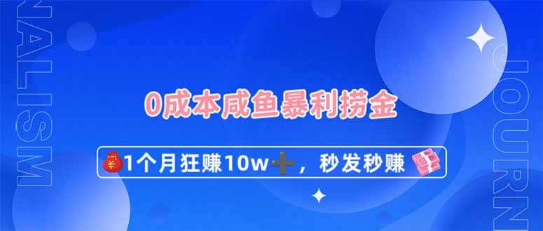 (14257期)0成本闲鱼暴利捞金,1个月狂赚10W+,秒发秒赚新玩法-星阳网创