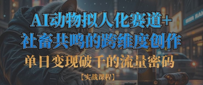 单日变现破千的流量密码,AI动物拟人化赛道+社畜共鸣的跨维度创作-星阳网创