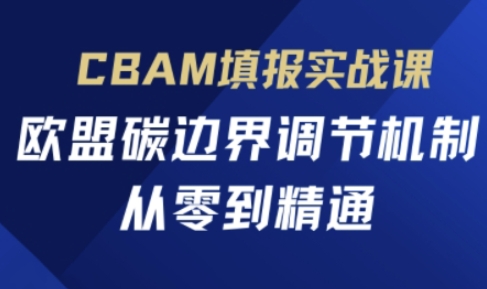 CBAM填报实战课，欧盟碳边界调节机制，从零到精通-星阳网创