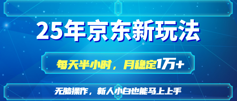 (14309期)25京东新玩法,每天半小时,月稳定1W+-星阳网创