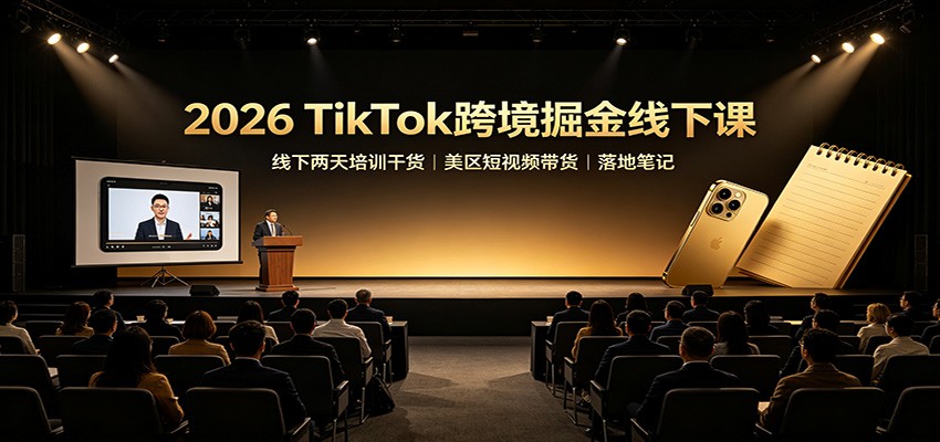 2026 TikTok跨境掘金线下课：线下两天培训干货，美区短视频带货落地笔记-星阳网创
