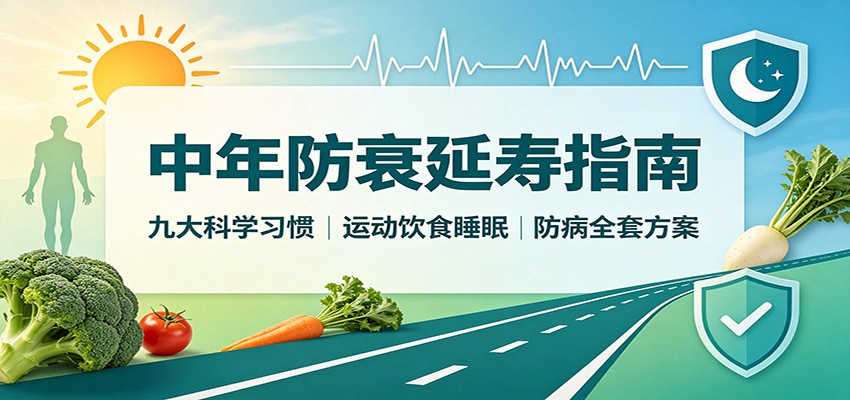 中年防衰延寿指南：九大科学习惯，运动饮食睡眠防病全套方案-星阳网创