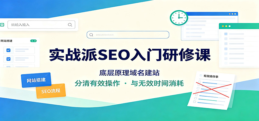 实战派SEO入门研修课:底层原理域名建站,分清有效操作与无效时间消耗-星阳网创