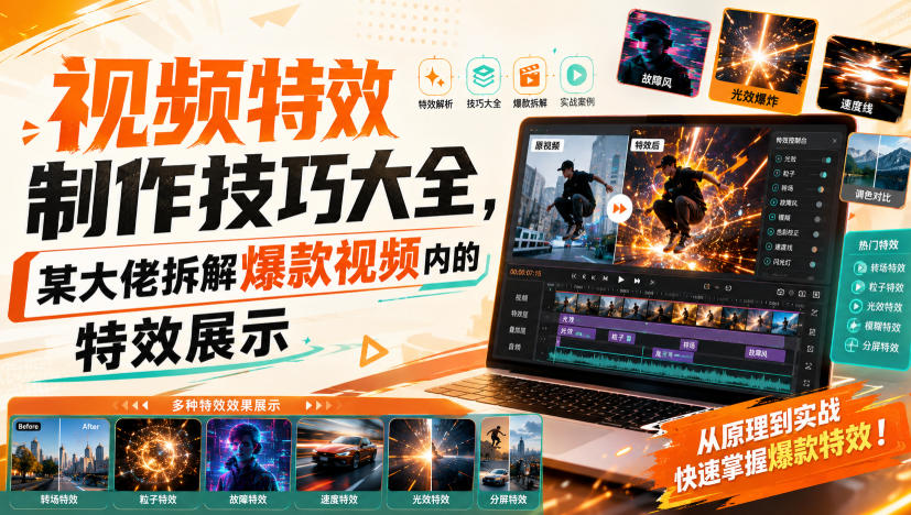 视频特效制作技巧大全,某大佬拆解爆款视频内的特效展示-星阳网创