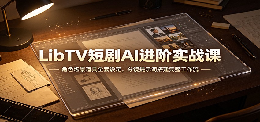 LibTV短剧AI进阶实战课:角色场景道具全套设定,分镜提示词搭建完整工作流-星阳网创