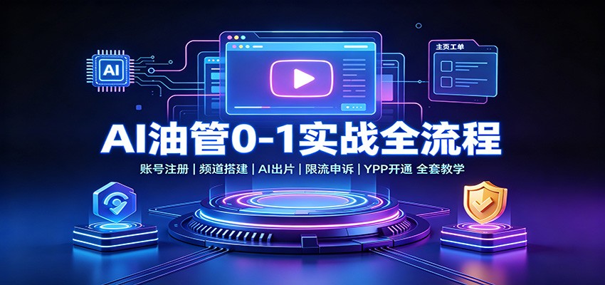 AI油管0-1实战:账号注册频道搭建,AI出片,限流申诉,YPP开通全套教学-星阳网创