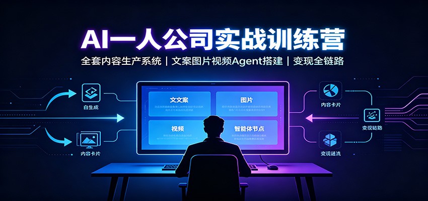 AI创作一人公司实战训练营:全套内容生产系统,文案图片视频Agent搭建变现全链路-星阳网创