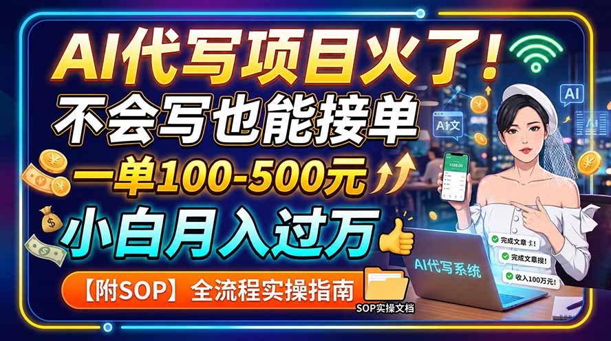 AI代写项目火了!不会写也能接单,一单100-500元,小白月入过万【附SOP】-星阳网创