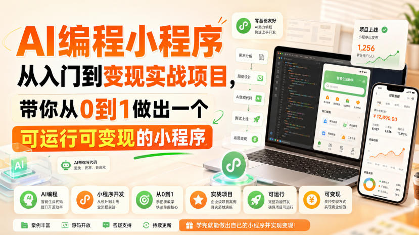 AI编程小程序从入门到变现实战项目,带你从0到1做出一个可运行可变现的小程序-星阳网创