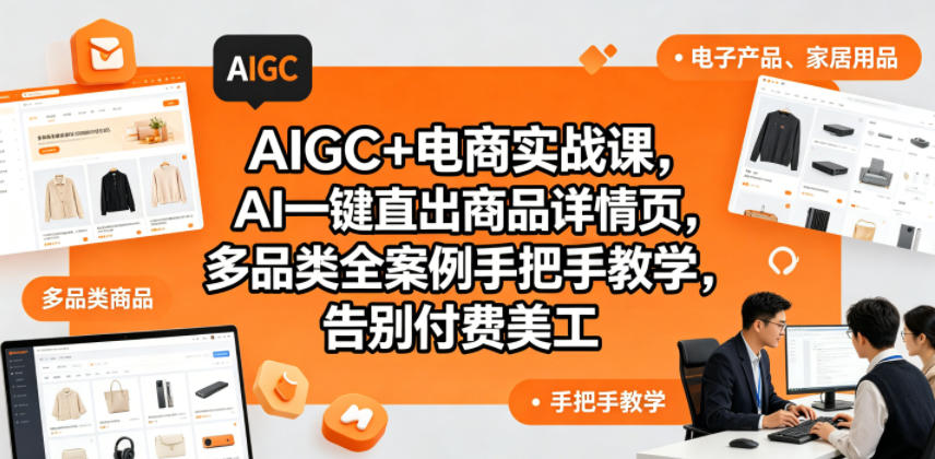 AIGC+电商实战课,AI一键直出商品详情页,多品类全案例手把手教学,告别付费美工(更新0820)-星阳网创