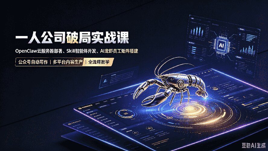 一人公司破局实战课｜OpenClaw云服务器部署、Skill智能体开发、AI龙虾员工矩阵搭建，公众号自动写作与多平台内容...-星阳网创