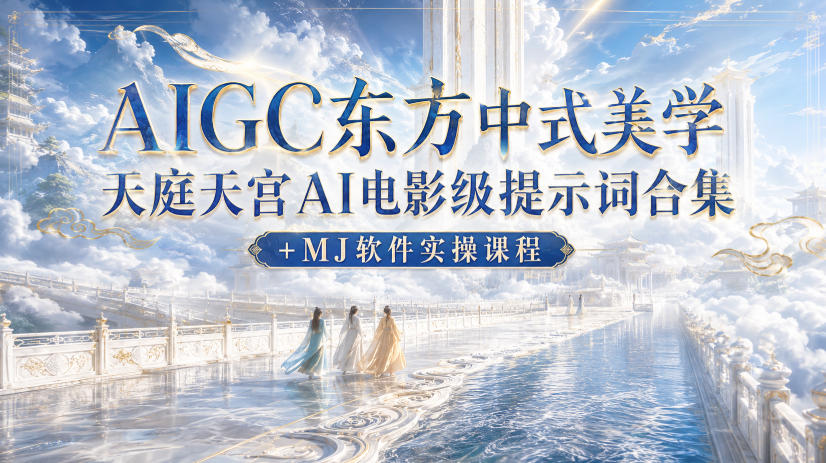AIGC东方中式美学天庭天宫AI电影级提示词合集+MJ软件实操课程-星阳网创