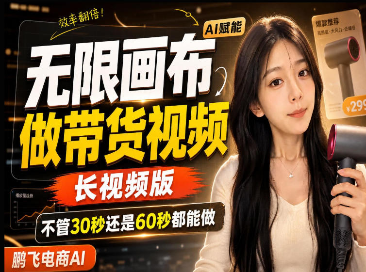 【保姆级教程】无限画布搭建长带货视频，拼接不翻车全程一致，小白跟着步骤也能上手-星阳网创