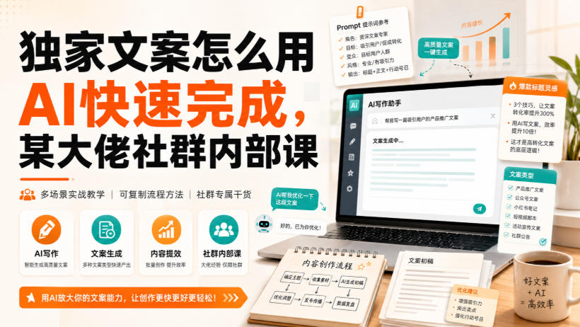 独家文案怎么用AI快速完成，某大佬社群内部课-星阳网创