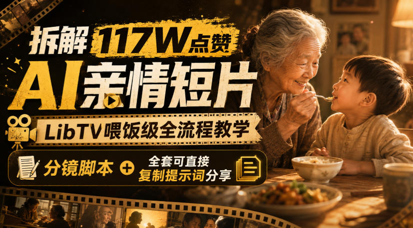 拆解117W点赞AI亲情短片，LibTV喂饭级全流程教学，分镜脚本+全套可直接复制提示词分享-星阳网创