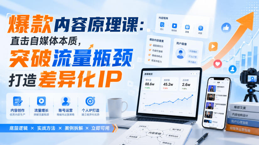 爆款内容原理课:直击自媒体本质,突破流量瓶颈打造差异化IP-星阳网创