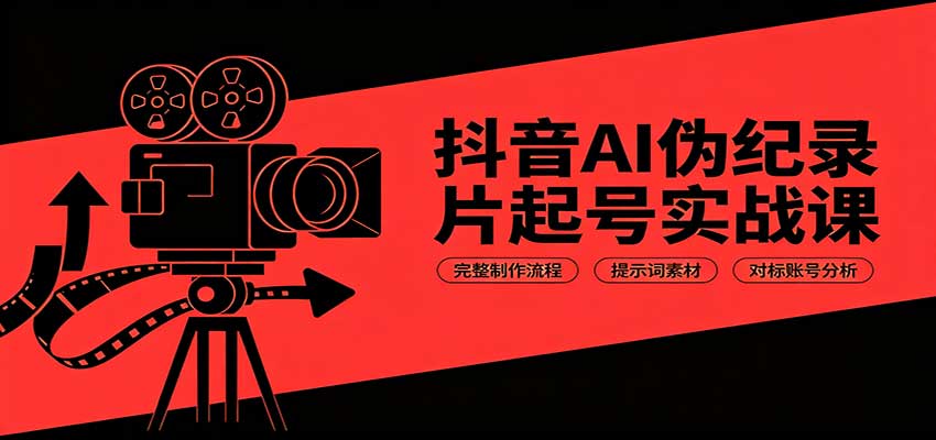 抖音AI伪纪录片起号实战课:完整制作流程,提示词素材,对标账号分析-星阳网创