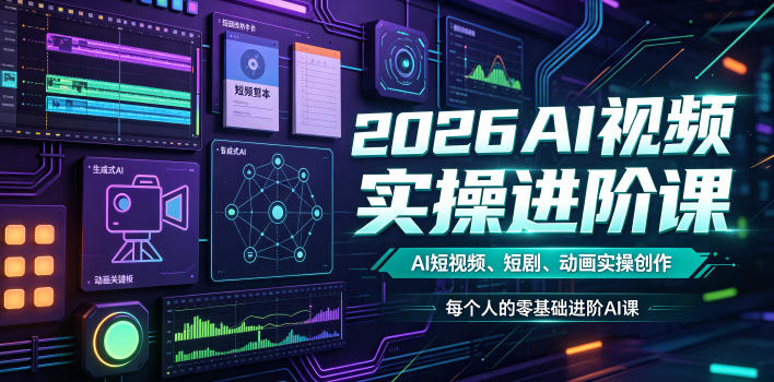 2026AI视频实操进阶课,AI短视频、短剧、动画实操创作,每个人的零基础进阶ai课(更新0825)-星阳网创