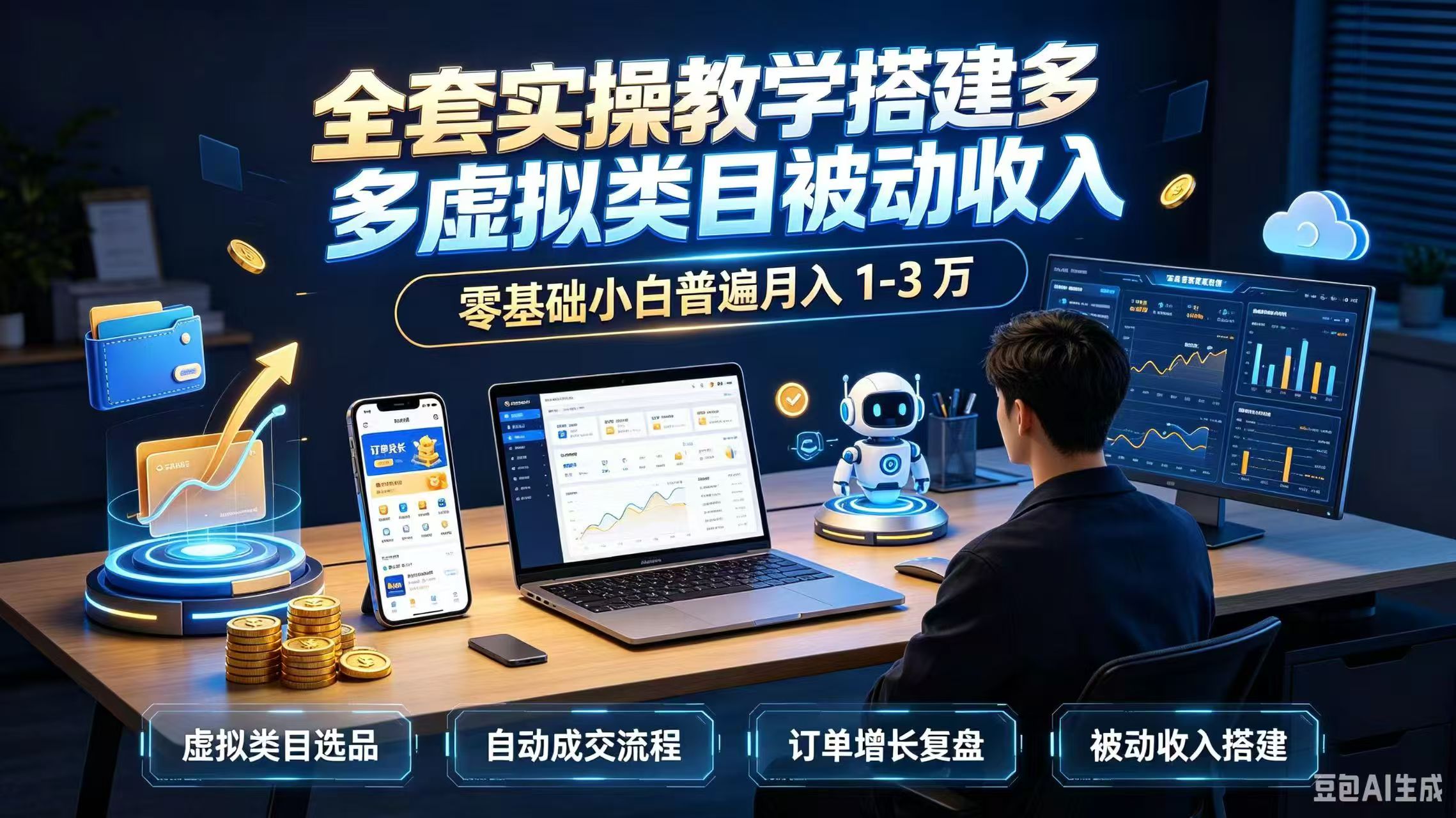 全套实操教学搭建多多虚拟类目被动收入,零基础小白普遍月入 1-3 万-星阳网创