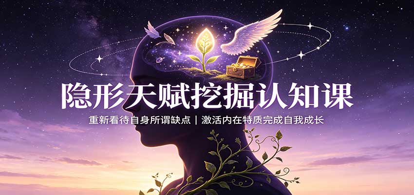 隐形天赋挖掘认知课：重新看待自身所谓缺点，激活内在特质完成自我成长-星阳网创