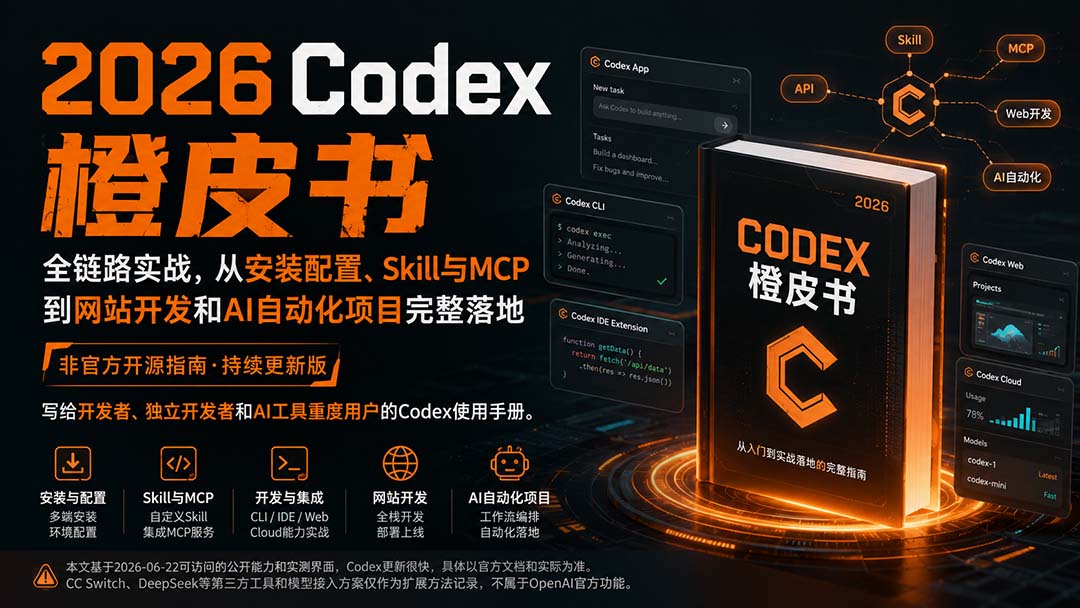 2026Codex橙皮书：全链路实战，从安装配置、Skill与MCP到网站开发和AI自动化项目完整落地-星阳网创