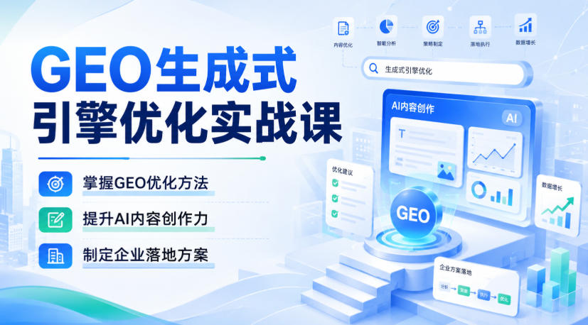 GEO生成式引擎优化实战课，掌握GEO优化方法，提升AI内容创作力，制定企业落地方案-星阳网创