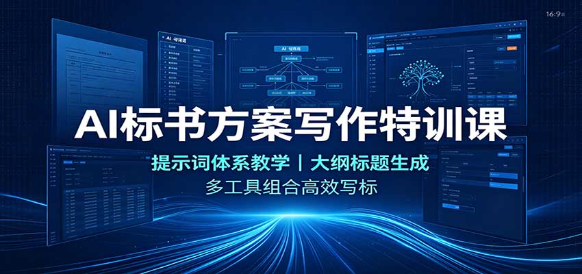 AI标书方案写作特训课:提示词体系教学,大纲标题生成,多工具组合高效写标-星阳网创