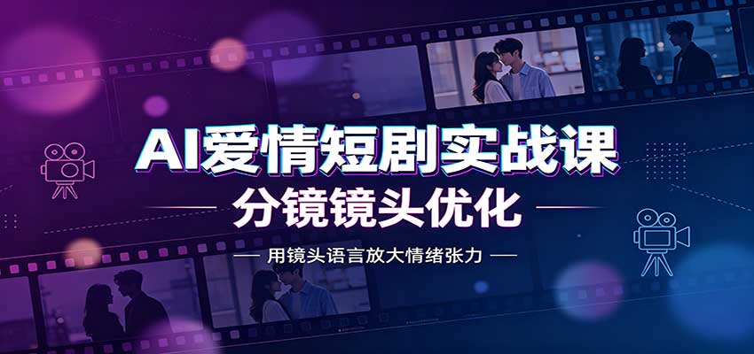 AI爱情短剧实战课:故事剧本创作,分镜镜头优化,智能体提示词-星阳网创